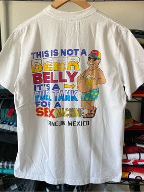 Vintage Nike Bootleg T-Shirt Beer Belly Cancun Mexico